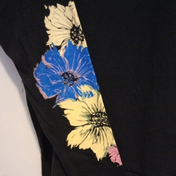 Adidas Black Hoodie Women’s Large Colorful Floral Accent Pullover - Picture 2 of 3